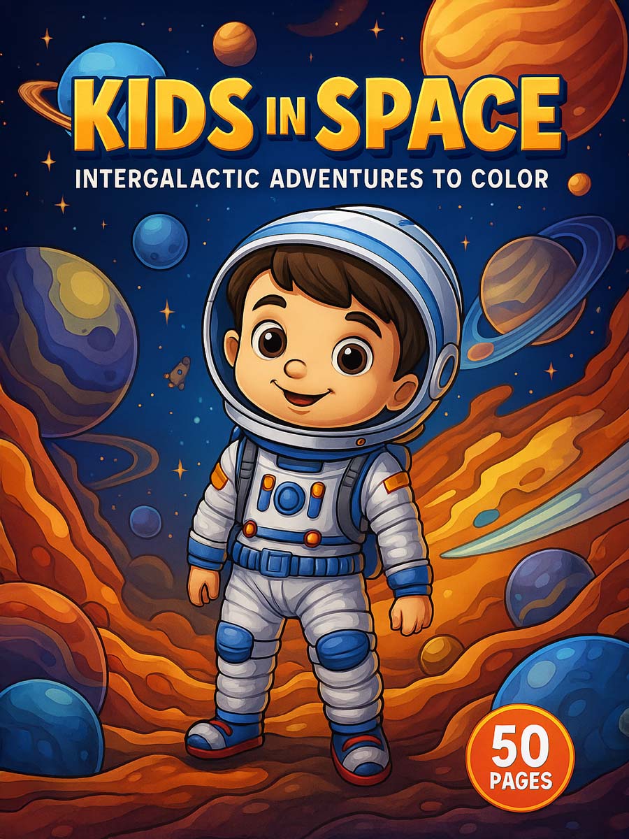 Kids in Space – 50 Intergalactic Adventures to Color